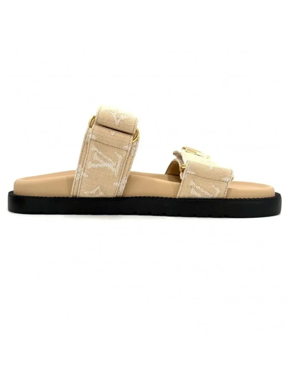 Louis Vuitton Sandals LV Sunset Monogram Jacquard 36.5 1 Ahnl 2 Rubber Canvas